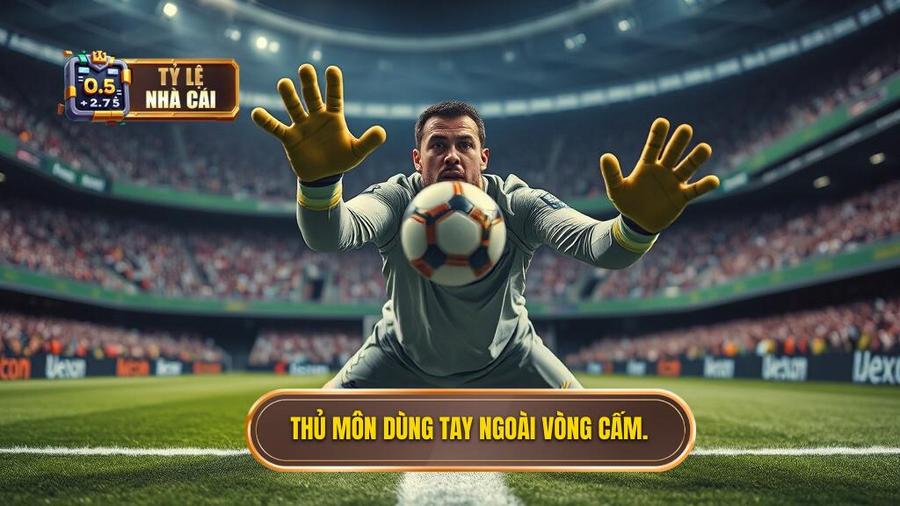 1. Thủ môn dùng tay ngoài vòng cấm.