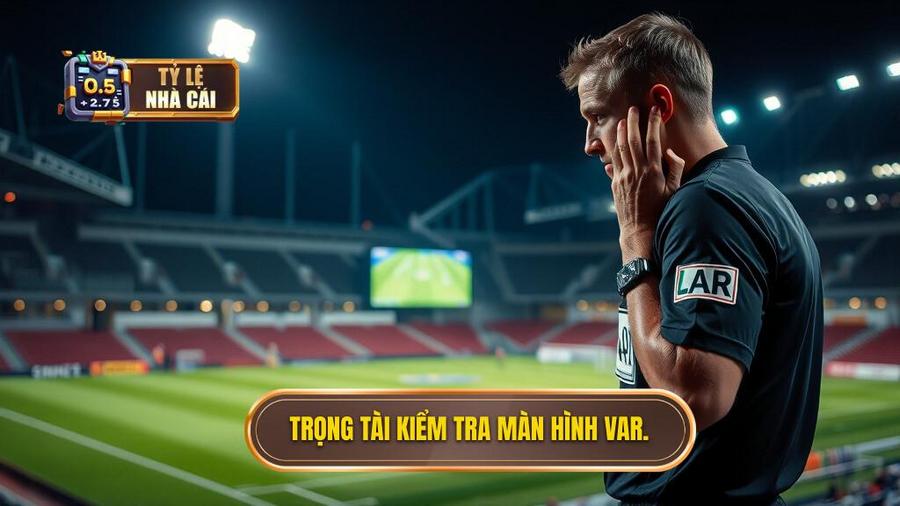 1. Trọng tài kiểm tra màn hình VAR.
